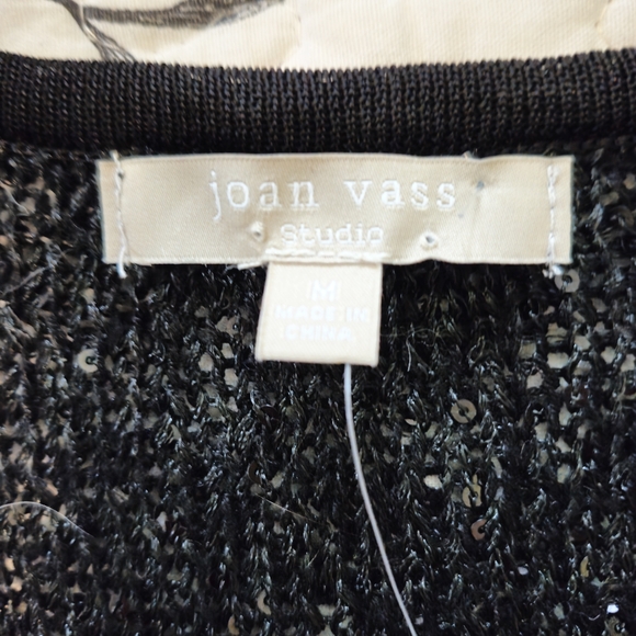 JOAN VASS STUDIO BLACK SPARKLE KNIT TANK NWT SIZE XL - Picture 6 of 12